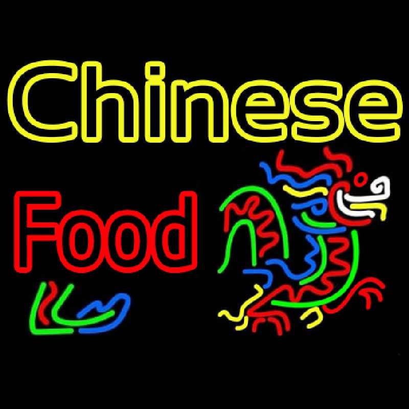 Double Stroke Chinese Food Logo Leuchtreklame