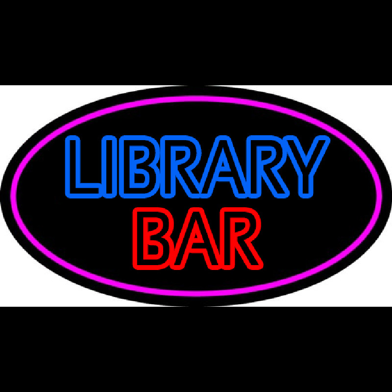 Double Stroke Library Bar Leuchtreklame