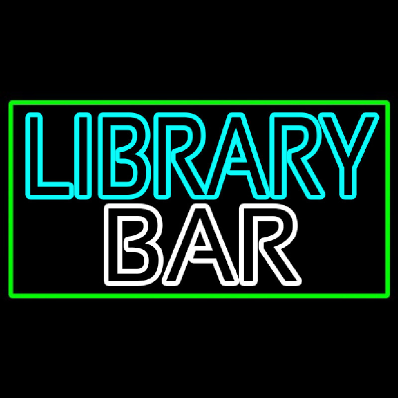 Double Stroke Library Bar Leuchtreklame