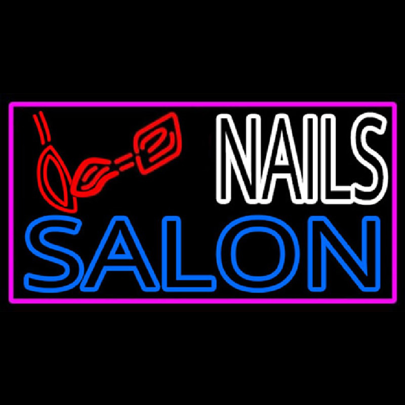 Double Stroke Nail Salon Logo Leuchtreklame