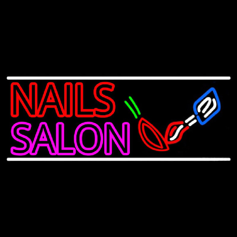 Double Stroke Nail Salon Logo Leuchtreklame