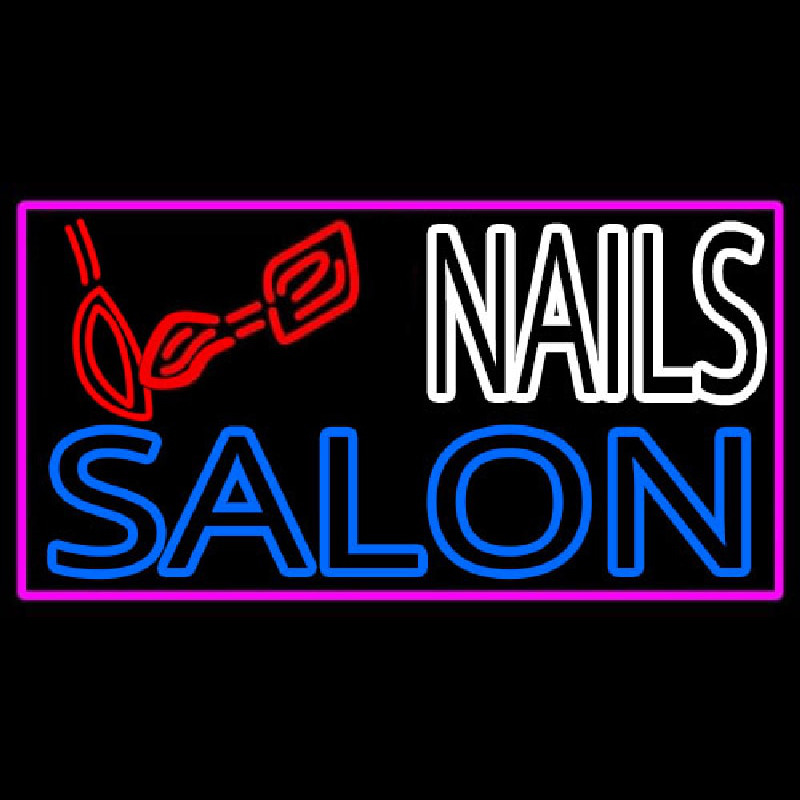 Double Stroke Nail Salon Logo Leuchtreklame