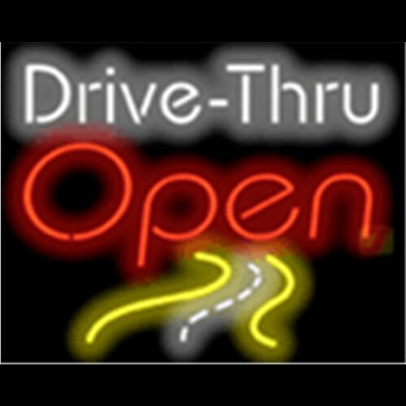 Drive Thru Open Wroad Scene Leuchtreklame