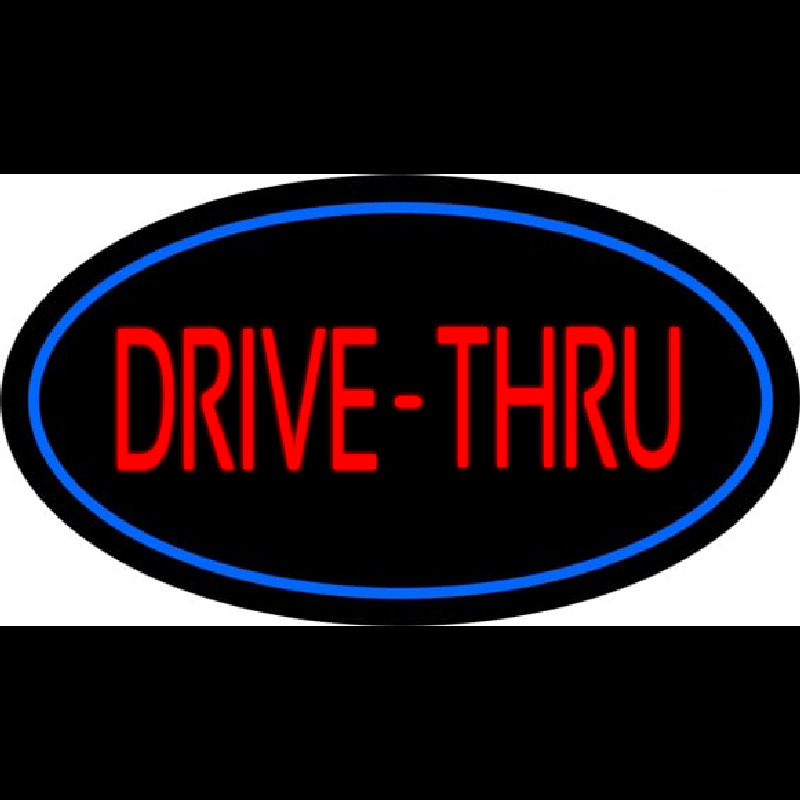 Drive Thru Oval Blue Leuchtreklame