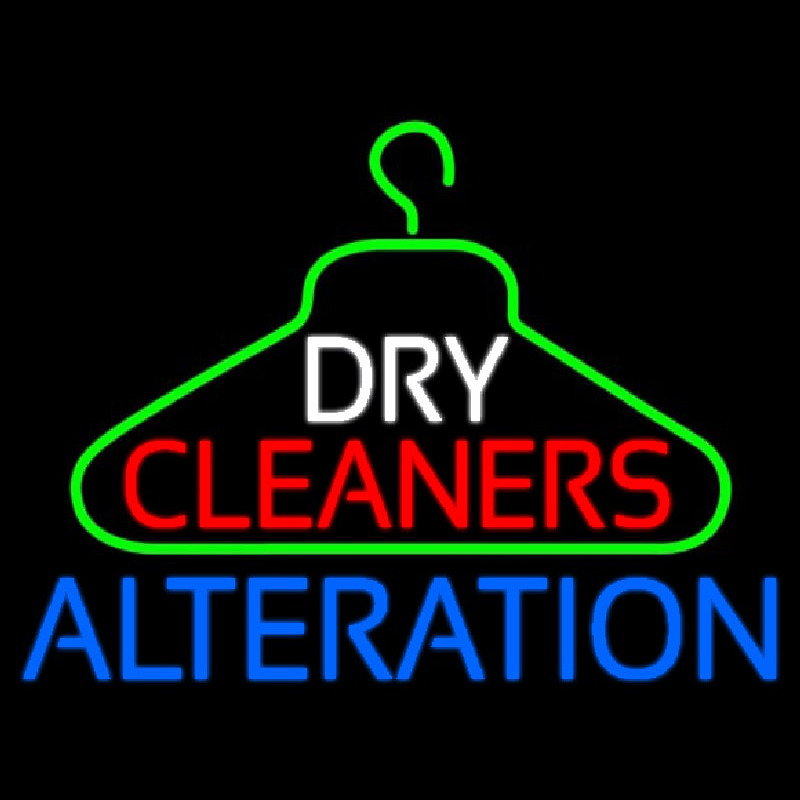 Dry Cleaners Hanger Logo Alteration Leuchtreklame