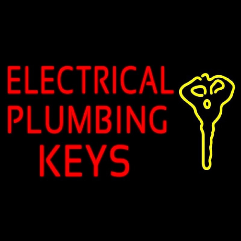 Electrical Plumbing Keys Leuchtreklame