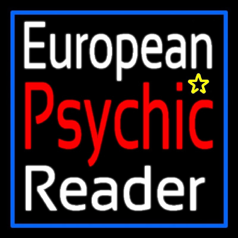 European Psychic Reader Leuchtreklame