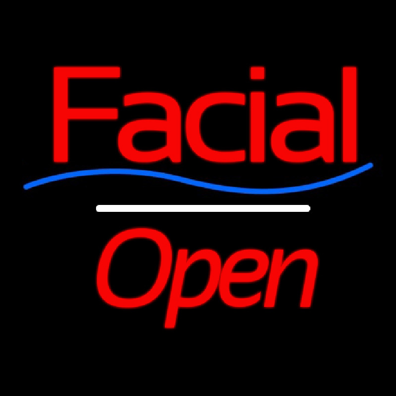 Facial Open White Line Leuchtreklame