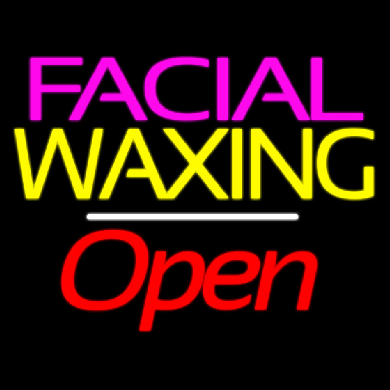 Facial Wa ing Open White Line Leuchtreklame