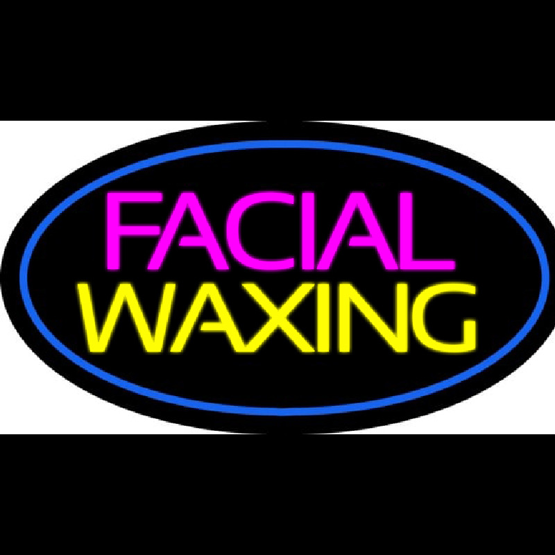 Facial Wa ing Oval Blue Leuchtreklame