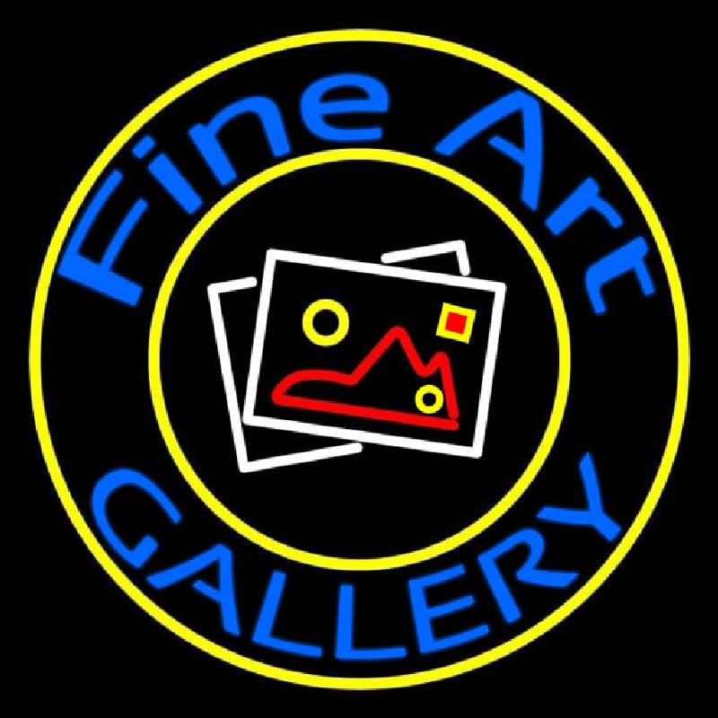 Fine Art Gallery With Logo Leuchtreklame