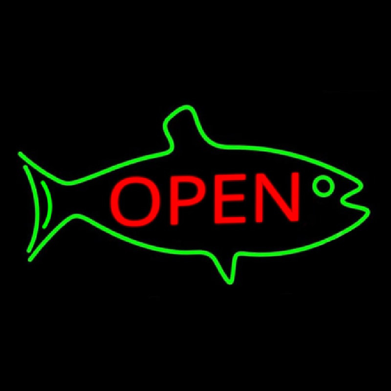 Fish Logo Open 2 Leuchtreklame