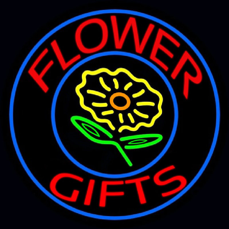 Flower Gifts In Block Logo Leuchtreklame