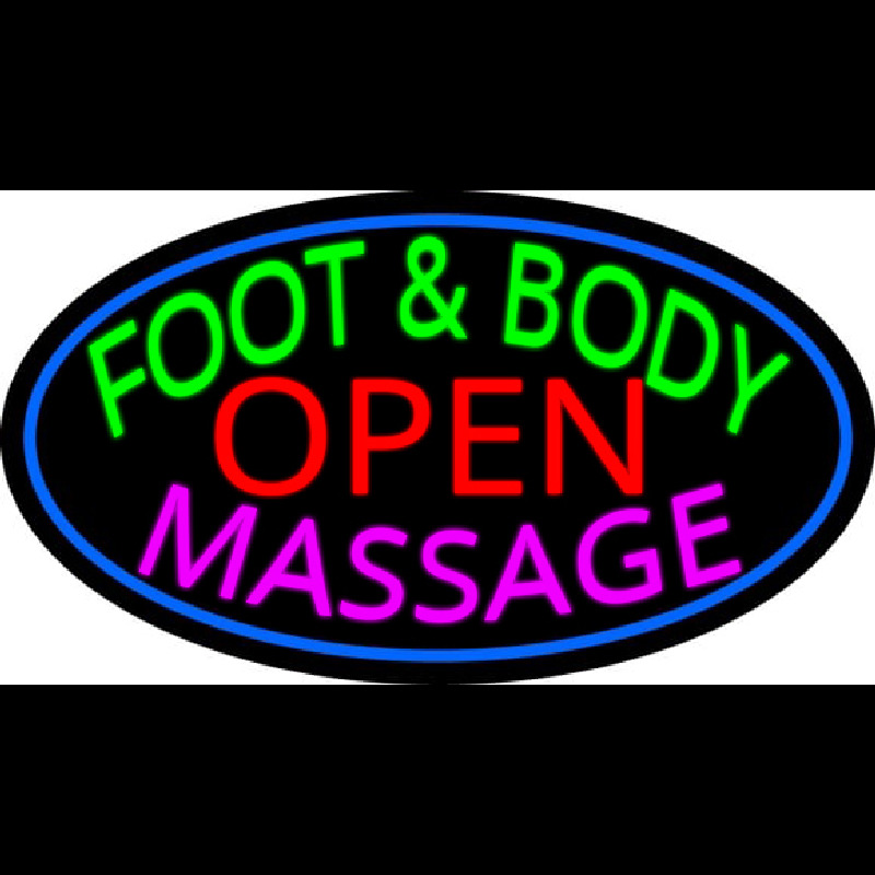 Foot And Body Massage Open Leuchtreklame