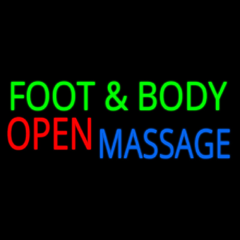 Foot And Body Massage Open Leuchtreklame