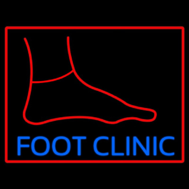 Foot Clinic With Foot Leuchtreklame