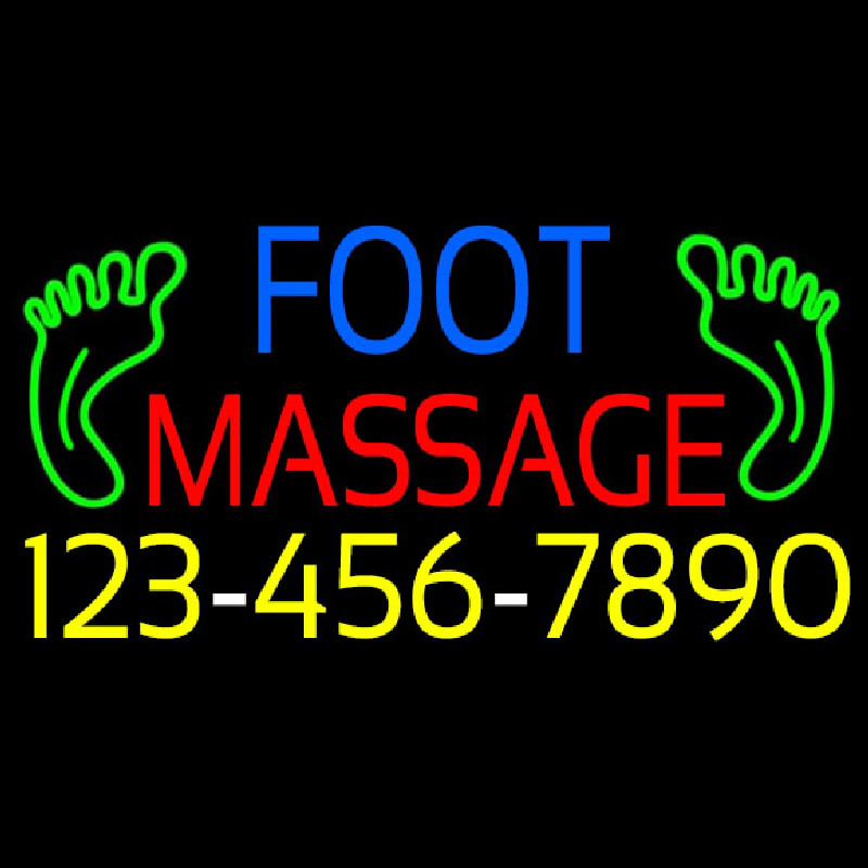 Foot Massage Logo And Number Leuchtreklame