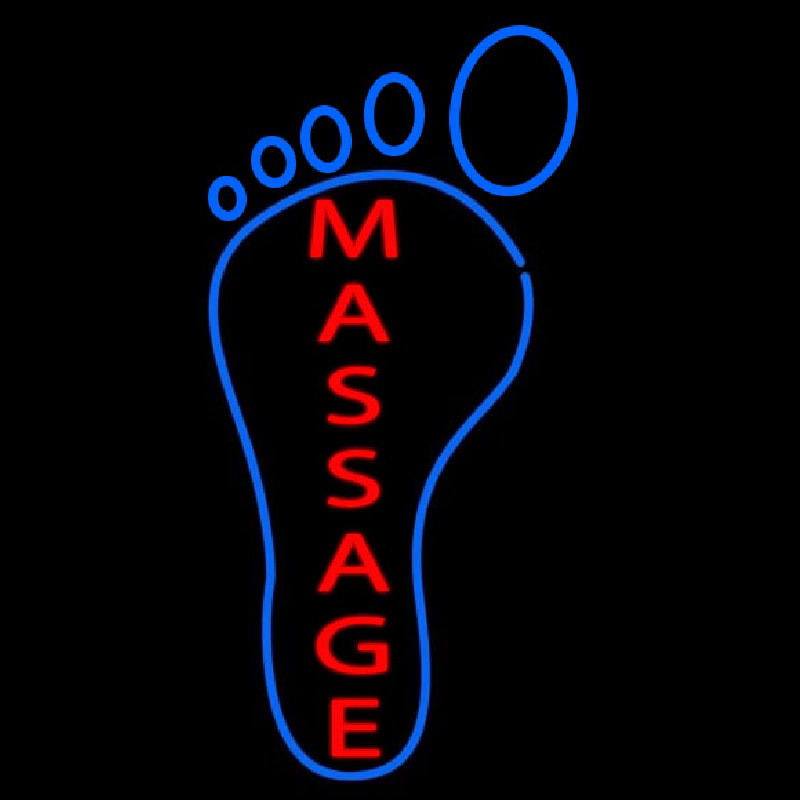 Foot With Double Stroke Massage Leuchtreklame