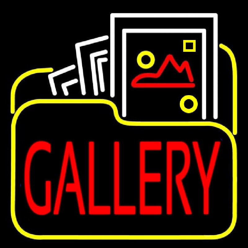 Gallery Icon With Red Gallery Leuchtreklame