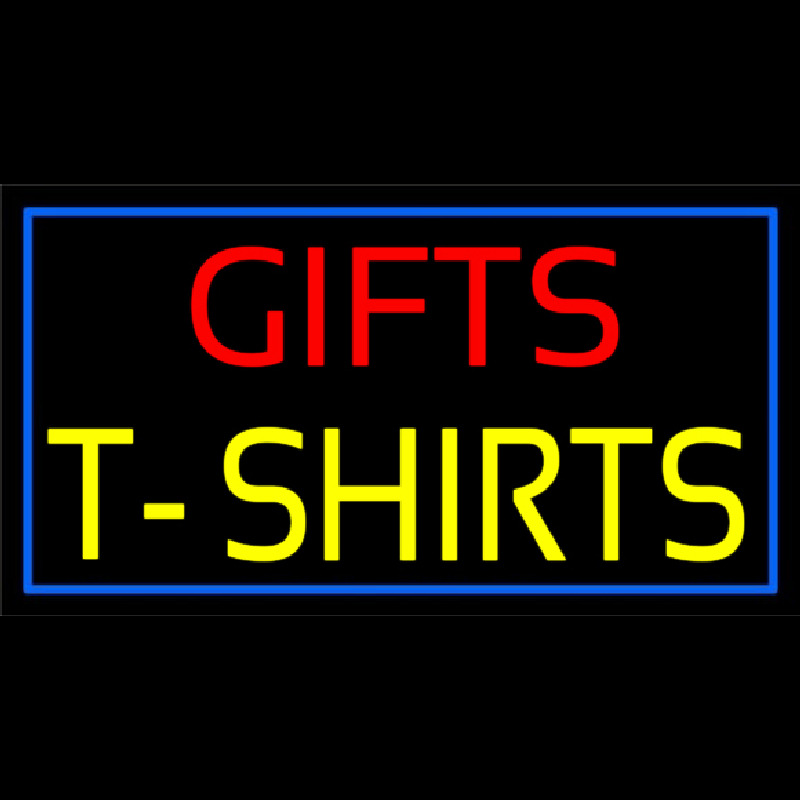 Gifts Tshirts With Blue Border Leuchtreklame