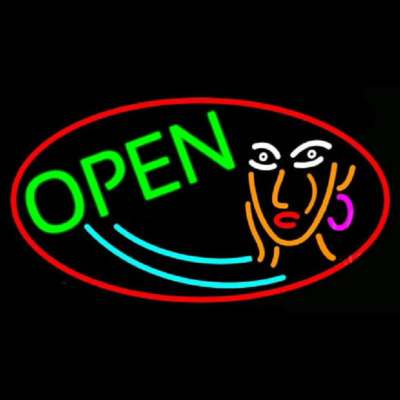 Girl Logo Open Leuchtreklame