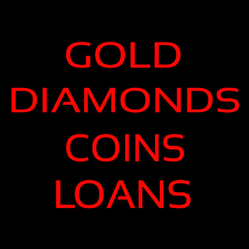 Gold Diamonds Coins Loan Leuchtreklame