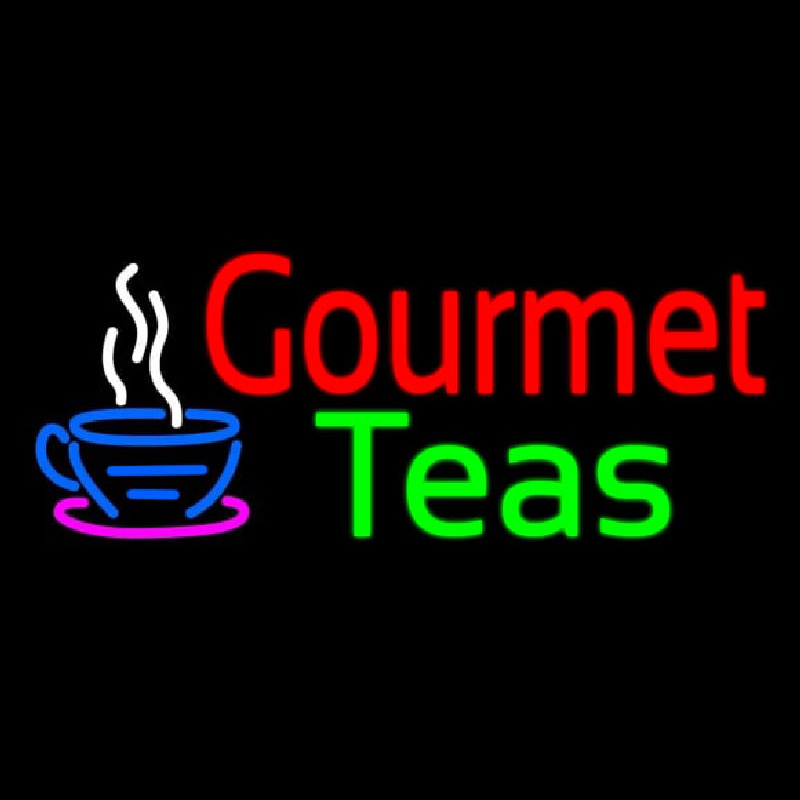 Gourmet Teas With Cup Logo Leuchtreklame