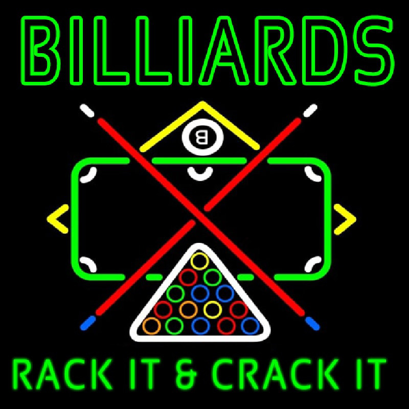 Green Billiards Rack It And Crack It Leuchtreklame