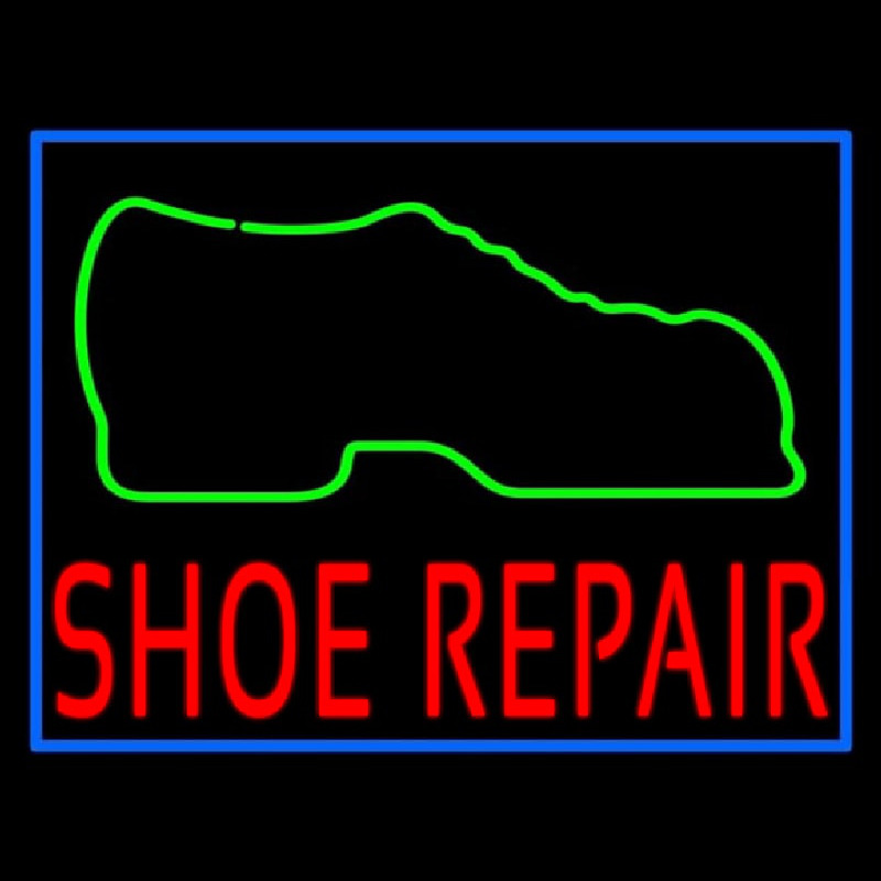 Green Boot Red Shoe Repair Leuchtreklame