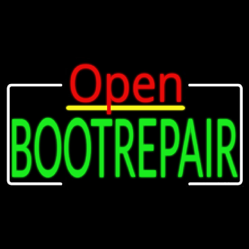 Green Boot Repair Open Leuchtreklame