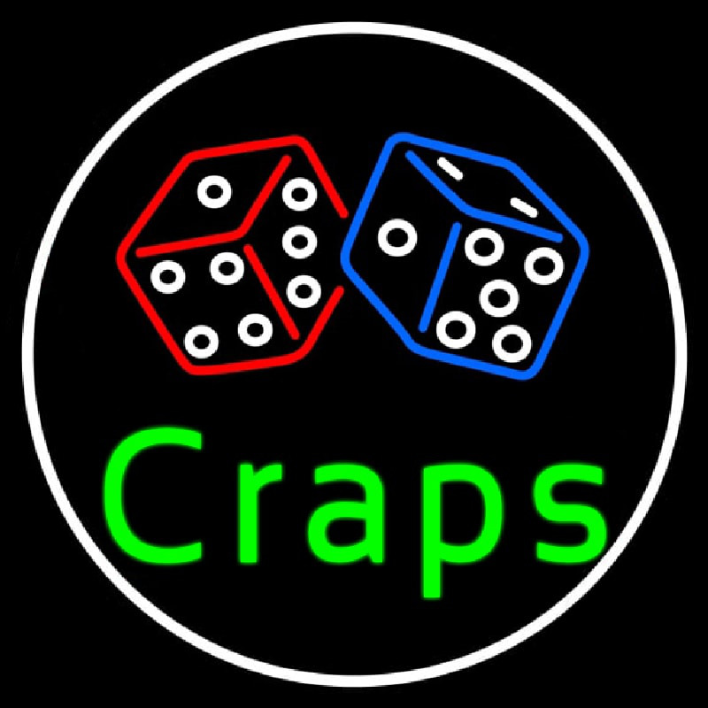 Green Craps Dice 1 Leuchtreklame