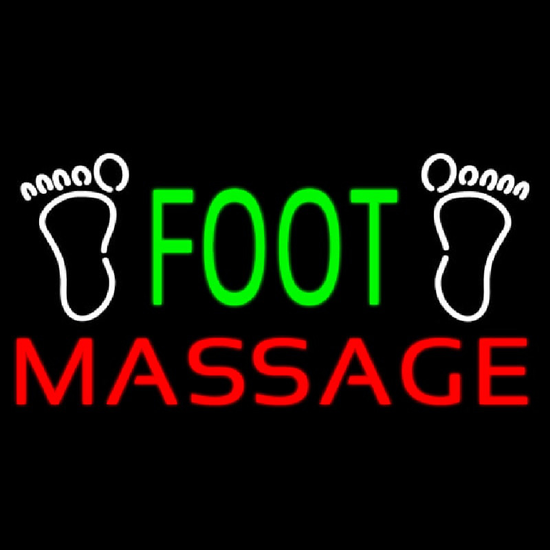 Green Foot Massage With Logo Leuchtreklame