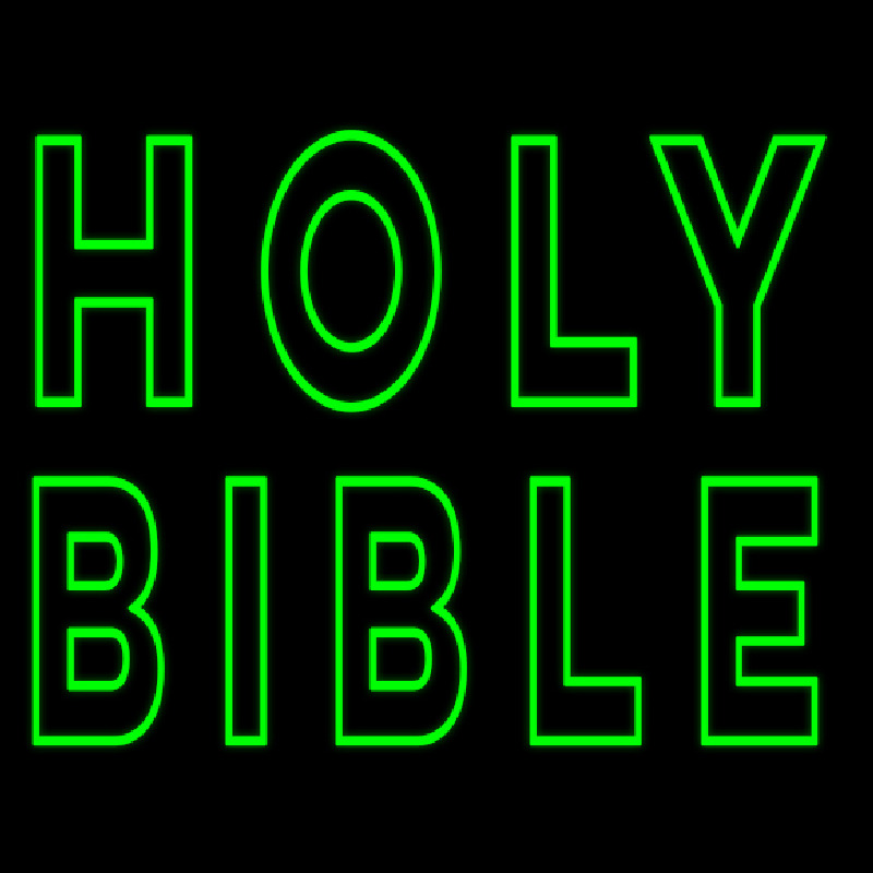 Green Holy Bible Leuchtreklame