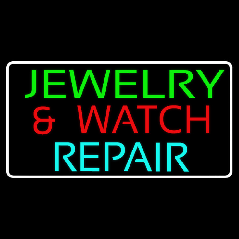 Green Jewelry And Watch Repair Block Leuchtreklame