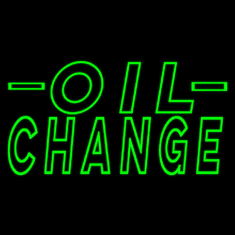 Green Oil Change Leuchtreklame