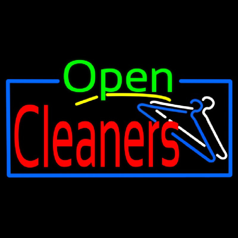 Green Open Red Cleaners Leuchtreklame