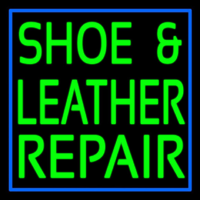 Green Shoe And Leather Repair Leuchtreklame