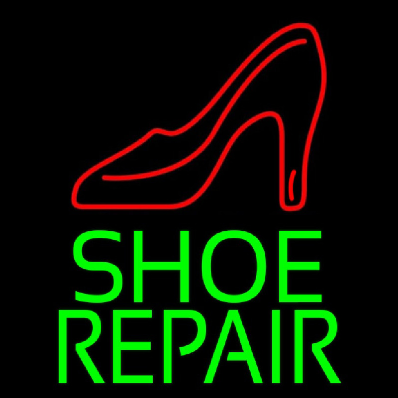 Green Shoe Repair Leuchtreklame