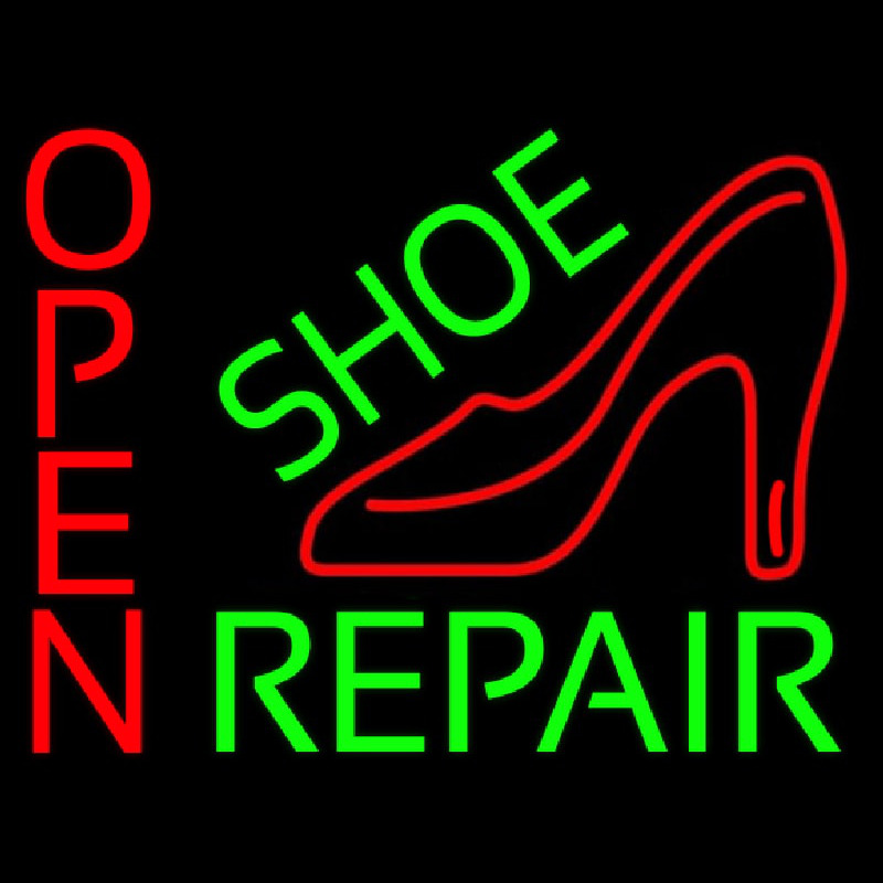 Green Shoe Repair With Sandal Open Leuchtreklame