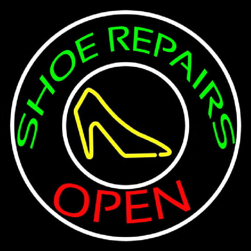 Green Shoe Repairs Open Leuchtreklame