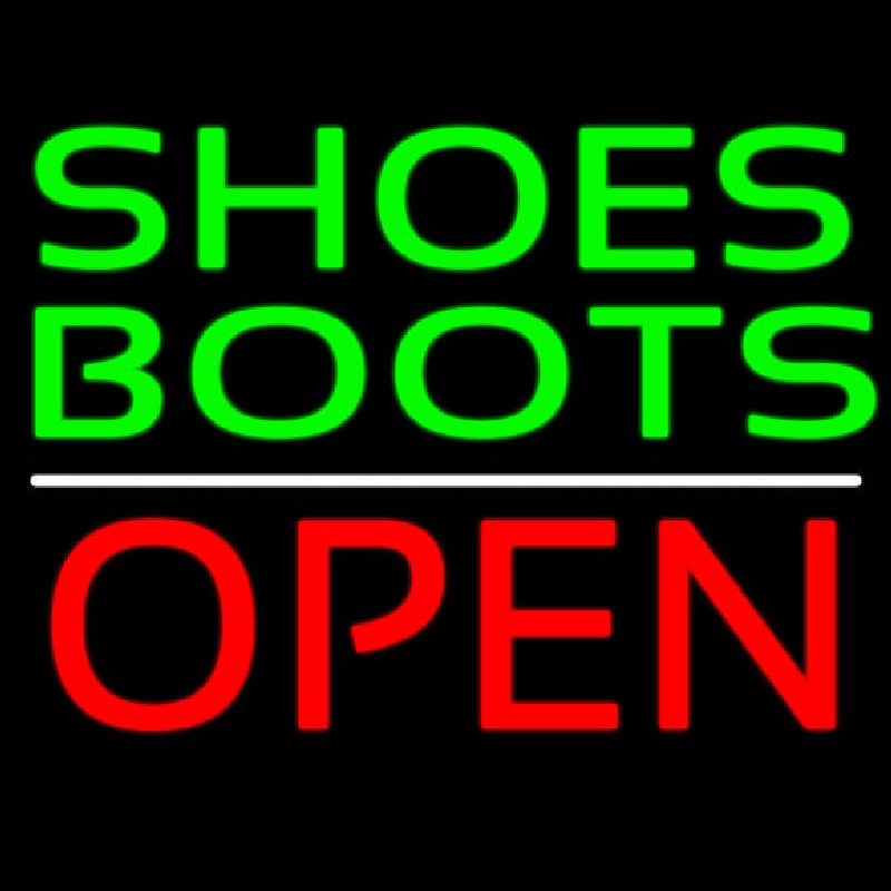 Green Shoes Boots Open Leuchtreklame