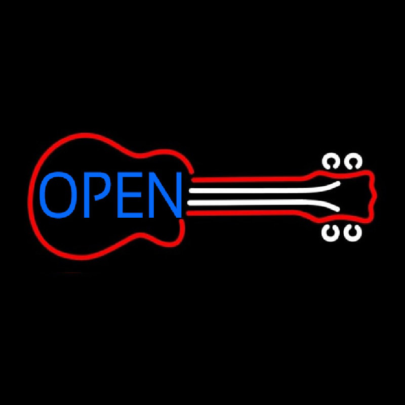 Guitar Open 3 Leuchtreklame