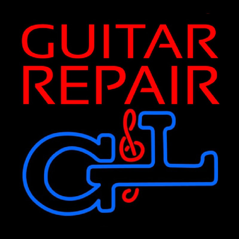 Guitar Repair Leuchtreklame