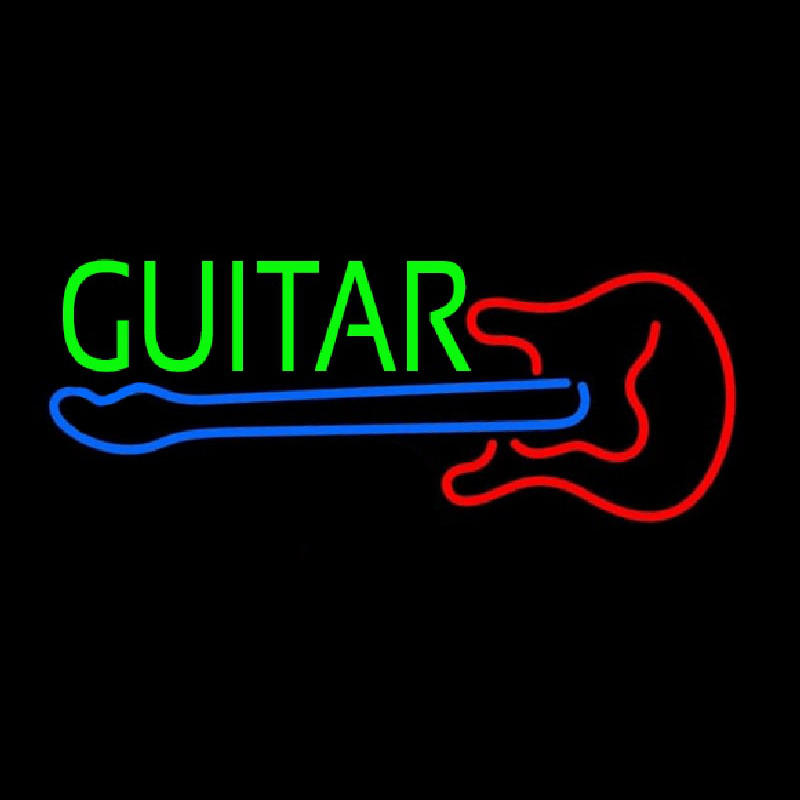 Guitar With Logo 2 Leuchtreklame