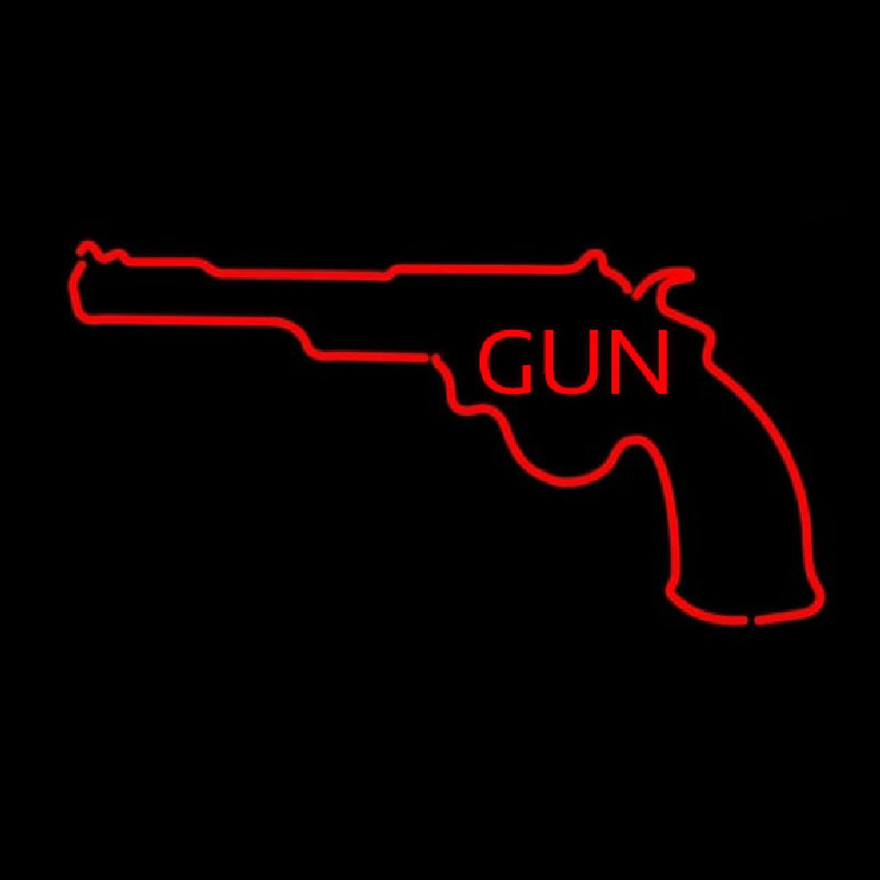 Gun With Logo Leuchtreklame