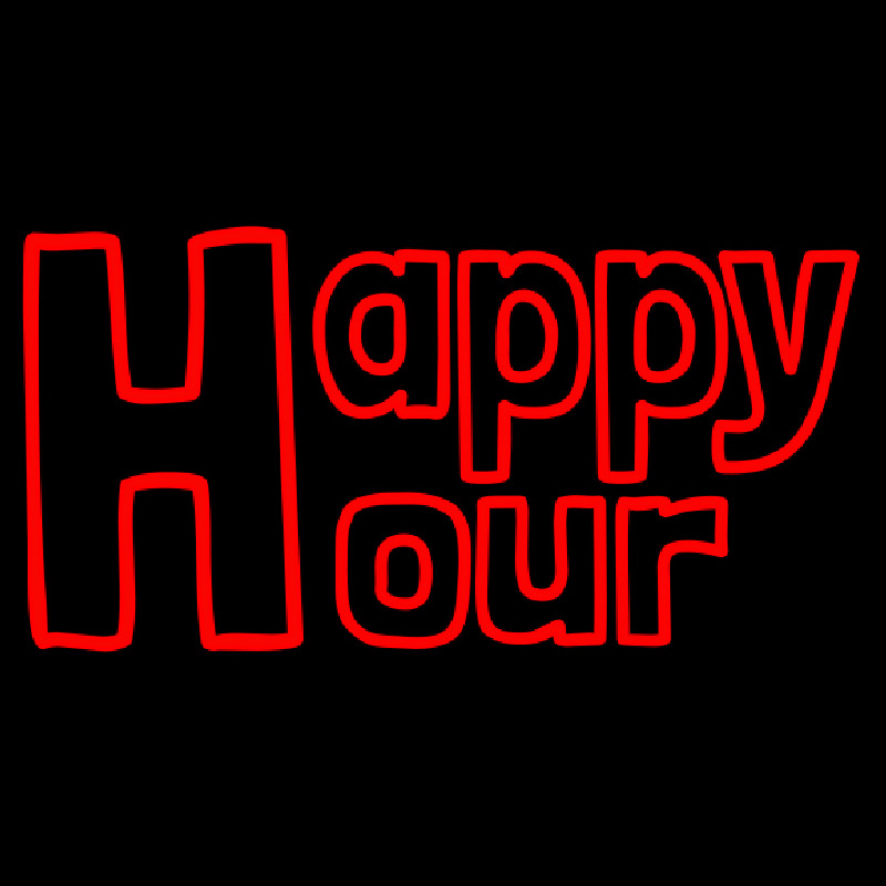 H For Happy Hour Leuchtreklame