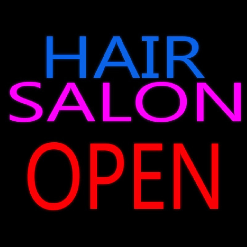 Hair Salon Block Open Leuchtreklame