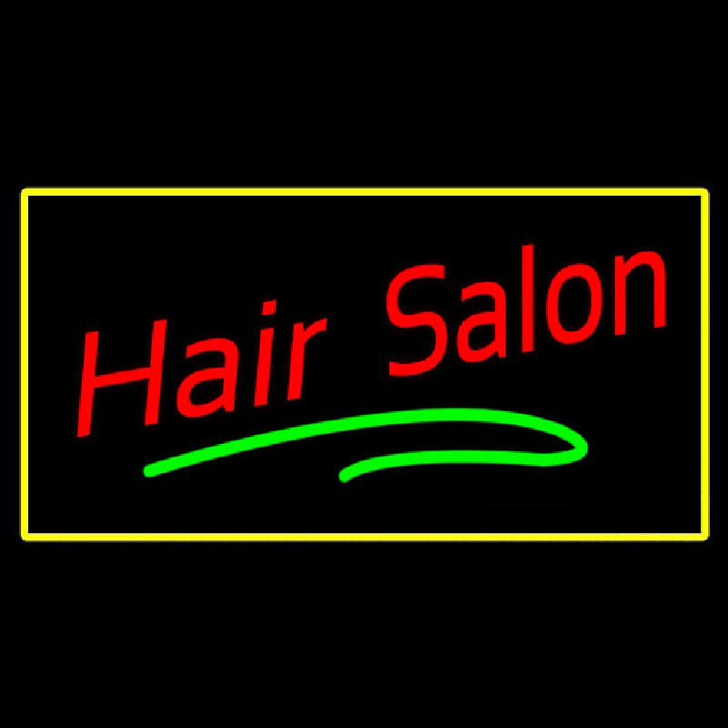 Hair Salon Rectangle Yellow Leuchtreklame