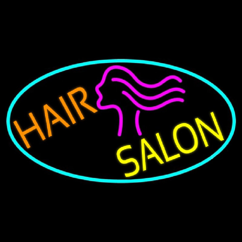 Hair Salon With Girl Logo Leuchtreklame