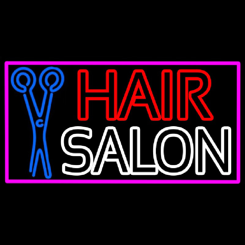 Hair Salon With Scissor Leuchtreklame